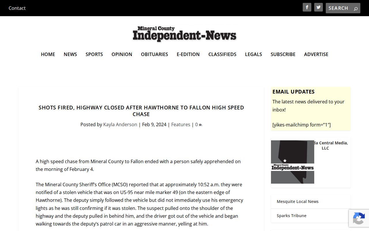 Mineral County Independent-News historical arrest report context